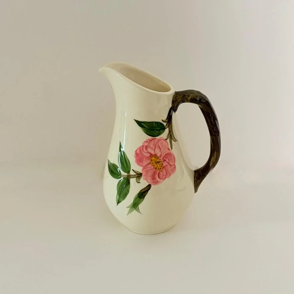 Vintage Franciscan DESERT ROSE Floral Syrup‎ Pitcher Flying F Mark Western